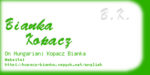 bianka kopacz business card